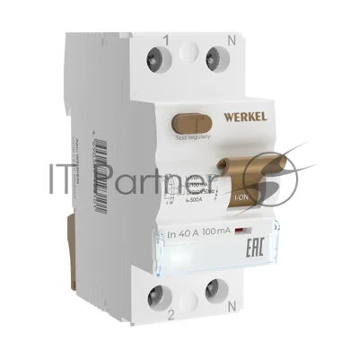 Устройство защитного отключения Werkel 1P+N 40 А 100 mA AC 6 kA W812P404