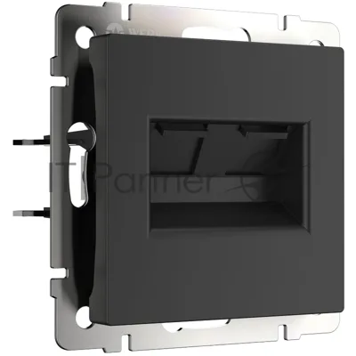 Розетка двойная Werkel Ethernet RJ-45 (черный матовый) W1182208