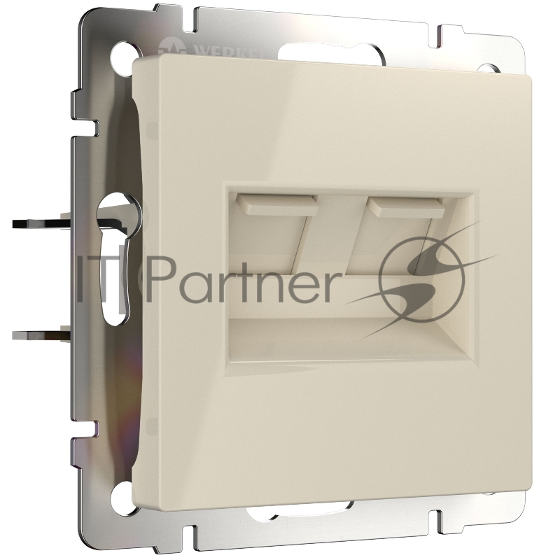 Розетка двойная Werkel Ethernet RJ-45 (слоновая кость) W1181103