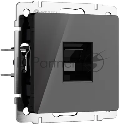 Розетка Ethernet RJ-45 (черный акрил)