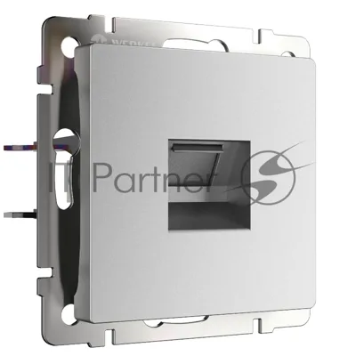 Розетка Ethernet RJ-45 (серебряный матовый)