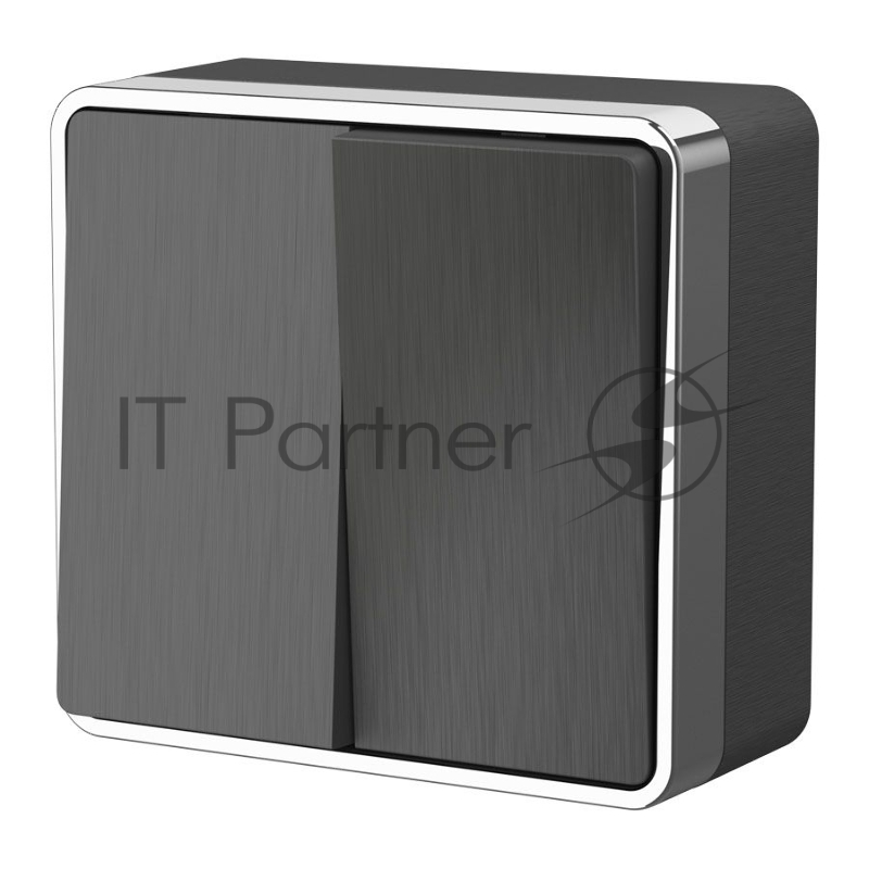 Выключатель двухклавишный Gallant (графит рифленый) W5020004