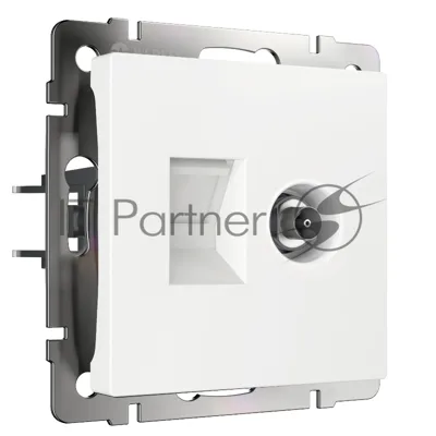 Розетка ТВ+Ethernet RJ-45 6 cat.(белый)