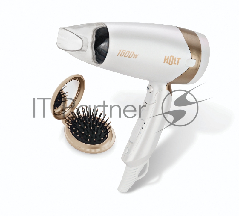 Фен HOLT HT-HD-003 белый, 1600 Вт, компактный
