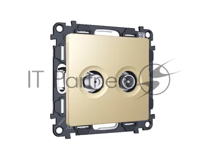 Комплект механизма розетки TV оконечной + SAT 5-862MHz 3.5dB/950-2150MHz 3.5dB ALFA Шампань QUANT (AP6133, VM217) MA613310