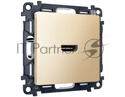 Комплект механизма розетки HDMI 2.0 ALFA Шампань 40V/500mA 2.0GHz 5-18Gbit/s QUANT (AP6140, VM222) MA614010