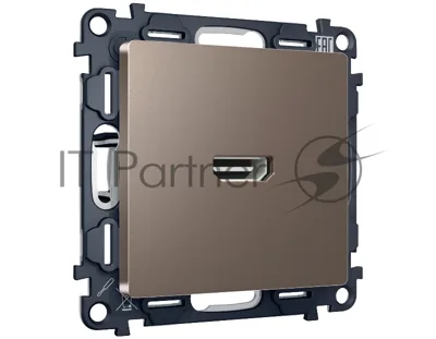 Комплект механизма розетки HDMI 2.0 ALFA Темная бронза матовый 40V/500mA 2.0GHz 5-18Gbit/s QUANT (AP6440, VM222) MA644010