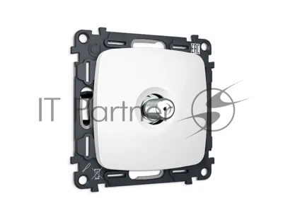 Комплект механизма TV розетки SAT 5-2400MHz 3.5dB OMEGA Белый матовый QUANT (OP1330, VM215) MO133050
