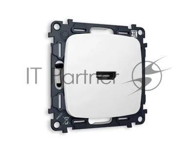 Комплект механизма розетки HDMI 2.0 OMEGA Белый матовый 40V/500MO 2.0GHz 5-18Gbit/s QUANT (OP1340, VM222) MO134010