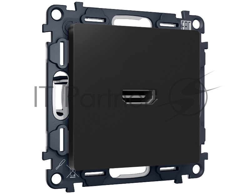 Комплект механизма розетки HDMI 2.0 ALFA Черный матовый 40V/500mA 2.0GHz 5-18Gbit/s QUANT (AP8140, VM222) MA814010