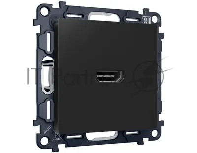 Комплект механизма розетки HDMI 2.0 ALFA Черный матовый 40V/500mA 2.0GHz 5-18Gbit/s QUANT (AP8140, VM222) MA814010