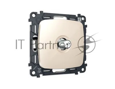 Комплект механизм TV розетки SAT 5-2400MHz 3.5dB OMEGA Бежевый глянец QUANT (OP3130, VM215) MO313050