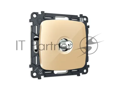 Комплект механизма TV розетки SAT 5-2400MHz 3.5dB OMEGA Шампань QUANT (OP6130, VM215) MO613050