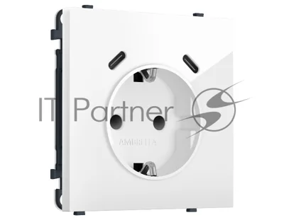 MS110510 Комплект механизма электрической розетки SIGMA Белый глянец 2USB С+C 20W (быст. зар.) с/з с/ш 16A-250V QUANT PRO (SP1105, PR165)