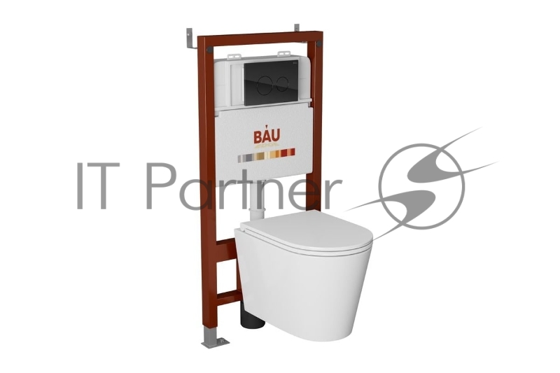 Комплект BAU 6 в 1: инсталляция BAU PRO, унитаз подвесной торнадо Bau Nimb Hurricane-2, сиденье дюропласт микролифт, клавиша из стекла BAU Dream