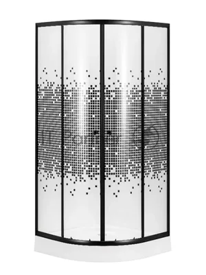 Душевой уголок BAU Dream с поддоном 90x90х195, прозрачное закаленное стекло с черной мозаикой 5 мм,