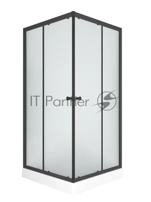 Душевой уголок BAU Stil Hit Black с поддоном 90x90х195, рифленое закаленное стекло, черный профиль