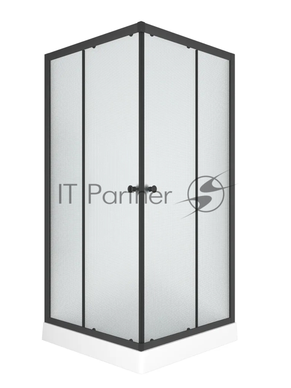 Душевой уголок BAU Stil Hit Black с поддоном 80x80х195, рифленое закаленное стекло, черный профиль