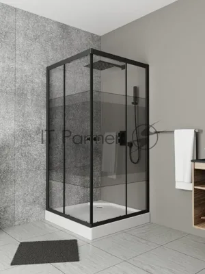 Душевой уголок квадратный BAU Stil pattern 100х100х195, с поддоном 12,5 см, закаленное стекло толщин