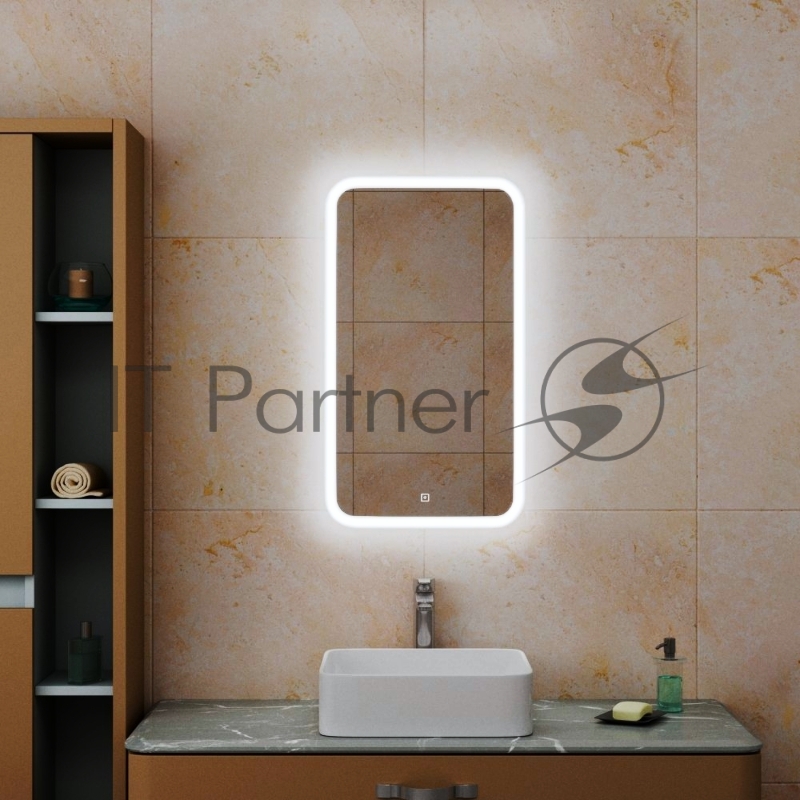 Зеркало Bau Stil 40х70, сенсорная LED подсветка, пластиковый защитный корпус
