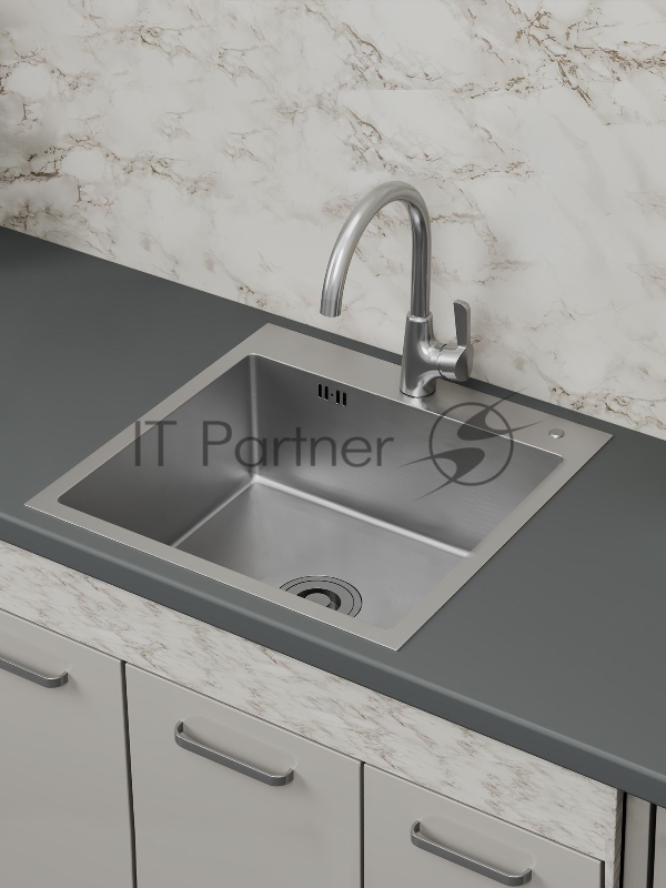 Мойка кухонная из нержавеющей стали BAU SOUL КТ5050S SATIN, сифон EASY CLEAN в комплекте.