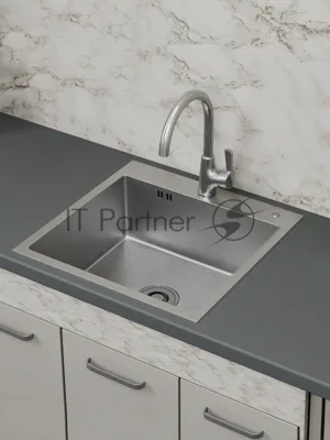 Мойка кухонная из нержавеющей стали BAU SOUL КТ5050S SATIN, сифон EASY CLEAN в комплекте.