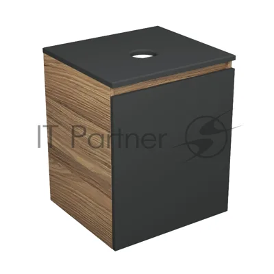 Тумба Bau Dream Blackwood 50 графит, раковина BAU Dream D43, смеситель для раковины высокий Hotel Still, нержавеющая сталь