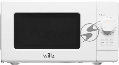 Микроволновая печь WILLZ MOS-2008MW белый, 20 л, 700 Вт, переключатели - поворотный механизм