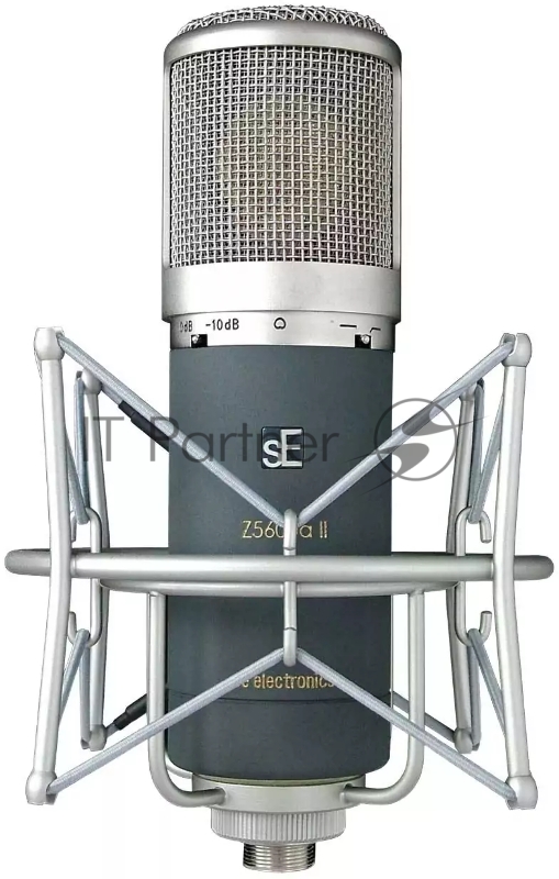 Микрофон конденсаторный sE Electronics [Z 5600A II] ламповый, 20 Гц 20 кГц, всенаправленная, кардиоида с широким углом, кардиоида, гиперкардиоида, восьмерка, комплектация: держатель "паук", блок питания со шнуром, микрофонный кабель, кейс металлический