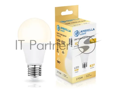 Лампа светодиодная 601203 LED A60 12W IC E27 2700K 175-265V