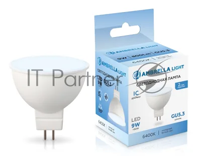 Лампа светодиодная	Ambrella light 160906 LED MR16 9W IC GU5.3 6400K 175-265V