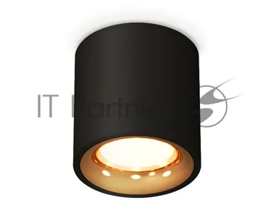 Светильник Ambrella Light XS7532024 SBK/PYG черный песок/золото желтое полированное MR16 GU5.3 (C7532, N7014)