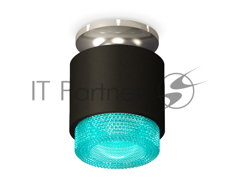 Светильник Ambrella Light XS7511082 SBK/PSL/BL черный песок/серебро полированное/голубой MR16 GU5.3 (N7927, C7511, N7194)