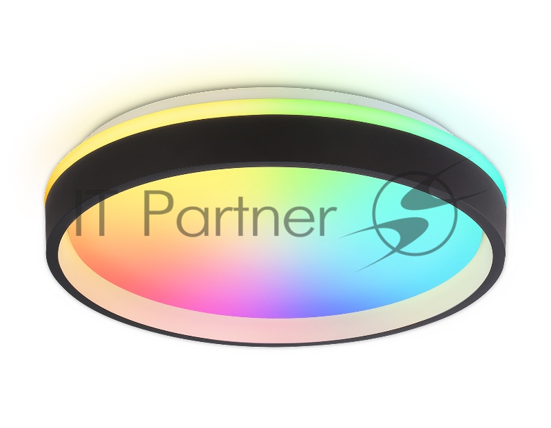 Светодиодный светильник RGB Ambrella light FZ604 BK/GD черный/золото IP20 46W 3000K-6500K+RGB D390*80 (ПДУ ИК)