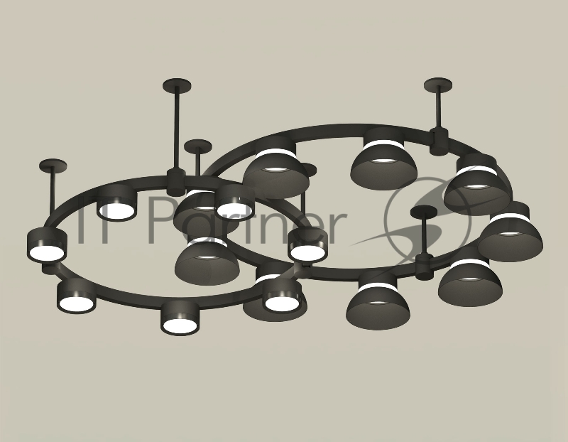 Светильник Ambrella light XR92221101/16 SBK/PBK/FR черный песок/черный полированный/белый матовый GX53