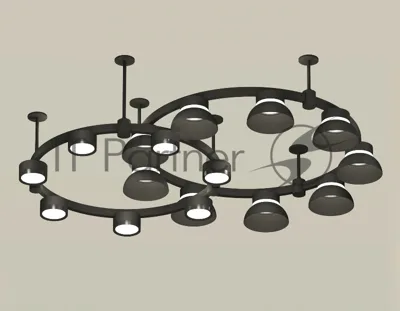 Светильник Ambrella light XR92221101/16 SBK/PBK/FR черный песок/черный полированный/белый матовый GX53