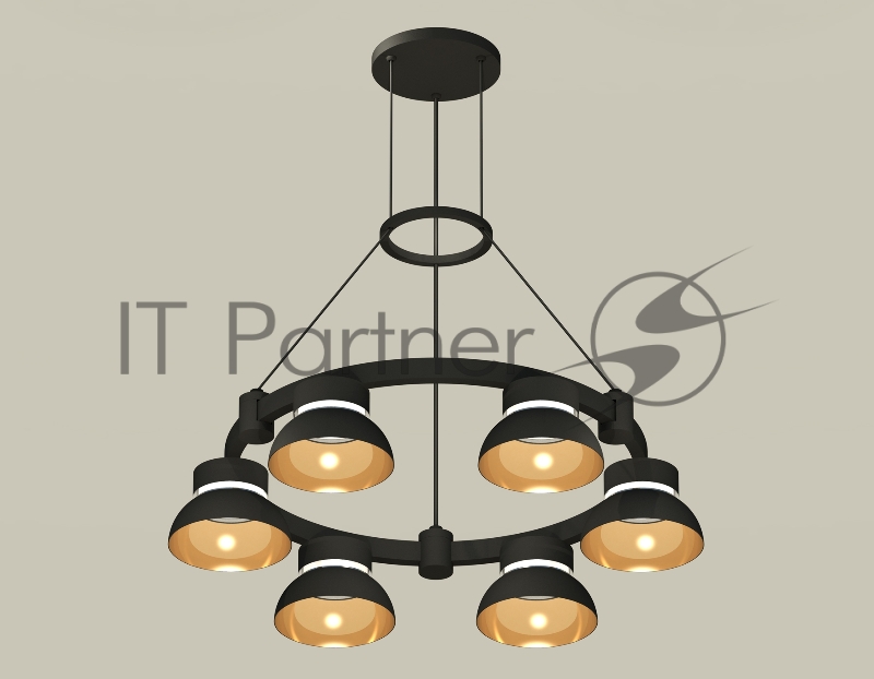 Светильник Ambrella light XR92051002/6 SBK/PYG/CL черный песок/золото желтое полированное/прозрачный GX53 (A9205,C9232,N8145)
