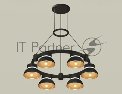 Светильник Ambrella light XR92051002/6 SBK/PYG/CL черный песок/золото желтое полированное/прозрачный GX53 (A9205,C9232,N8145)