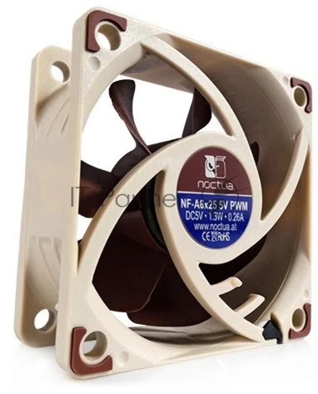 Вентилятор корпусной Noctua NF-A6x25 5V PWM, 60 мм, 3000 об/мин, 19.3 дБ, 4 pin PWM, без подсветки