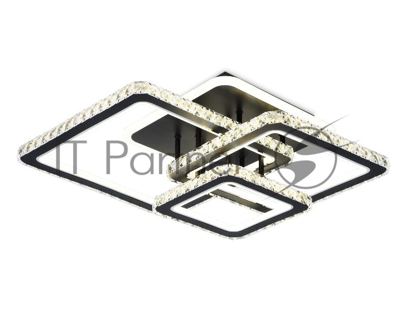 Управляемый светодиодный светильник Ambrella light FA1733/3 BK/CH черный/хром 145W 3000K/4200K/6400K 670*510*150 (ПДУ РАДИО 2.4G)