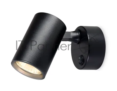 Накладной поворотный спот с выключателем Ambrella light TA1292 BK черный GU10 max 12W 87*55*138