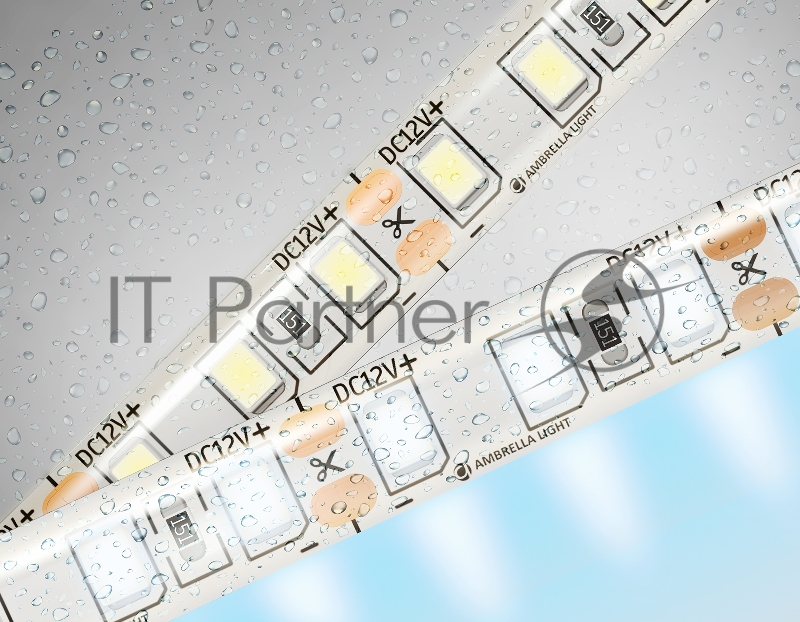 Светодиодная лента Ambrella light GS1203 2835 120Led/ 9.6W m/ 12V IP65 6500K/ 5000*8*2.27mm (2 конт.)