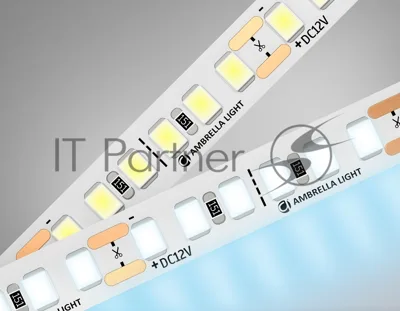 Светодиодная лента Ambrella light GS1303 2835 180Led/ 14.4W m/ 12V IP20 6500K/ 5000*8*1.2mm (2 конт.)