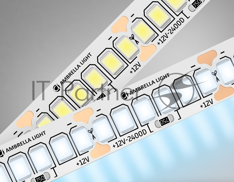 Светодиодная лента Ambrella light GS1503 2835 240Led/ 19.2W m/ 12V IP20 6500K/ 5000*10*1.2mm (2 конт.)