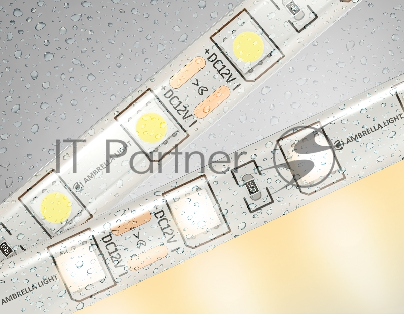Светодиодная лента Ambrella light GS2101 5050 60Led/ 14.4W m/ 12V IP65 3000K/ 5000*10*2.87mm (2 конт.)