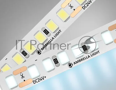 Светодиодная лента Ambrella light GS3203 2835 180Led/ 14.4W m/ 24V IP20 6500K/ 5000*8*1.2mm (2 конт.)