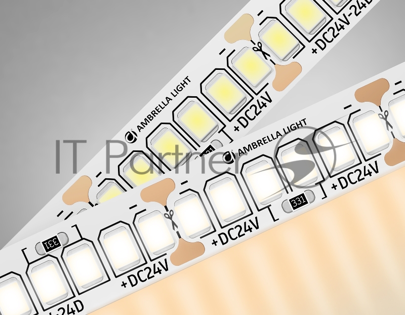 Светодиодная лента Ambrella light GS3401 2835 240Led/ 20W m/ 24V IP20 3000K/ 5000*10*1.2mm (2 конт.)