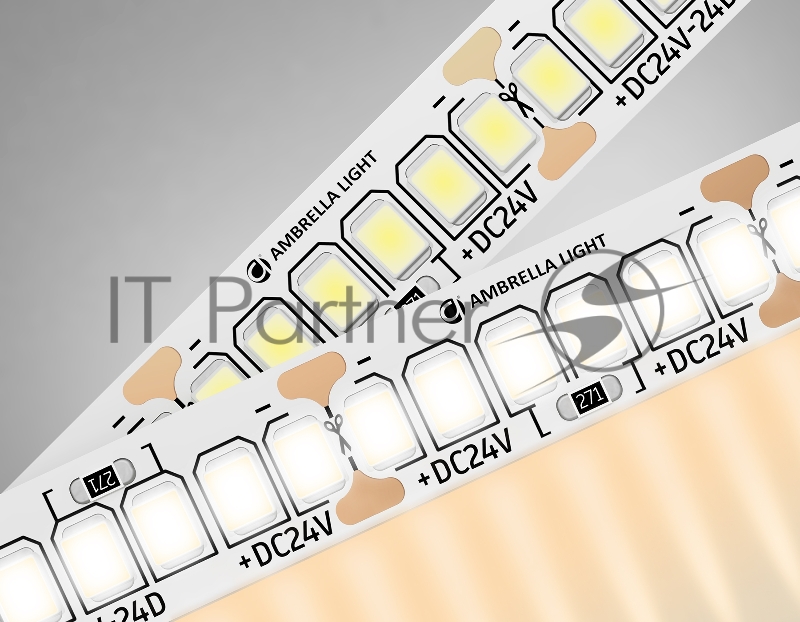 Светодиодная лента Ambrella light GS3501 2835 240Led /22W m/ 24V IP20 3000K/ 5000*10*1.2mm (2 конт.)