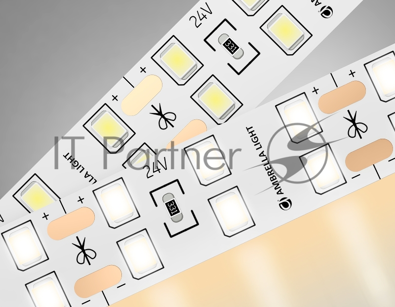 Светодиодная лента Ambrella light GS3601 2835 204Led/ 20W m/ 24V IP20 3000K/ 5000*14*1.2mm (2 конт.)
