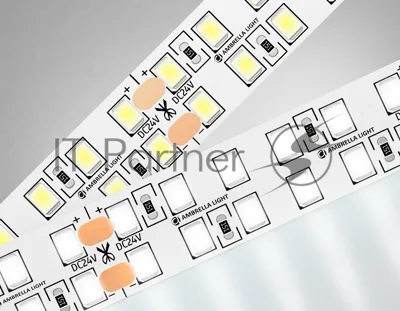 Светодиодная лента Ambrella light GS3702 2835 240Led /24W m/ 24V IP20 4500K/ 5000*14*1.2mm (2 конт.)